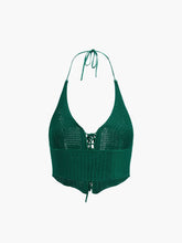 Tied Open Back Crochet Crop Top